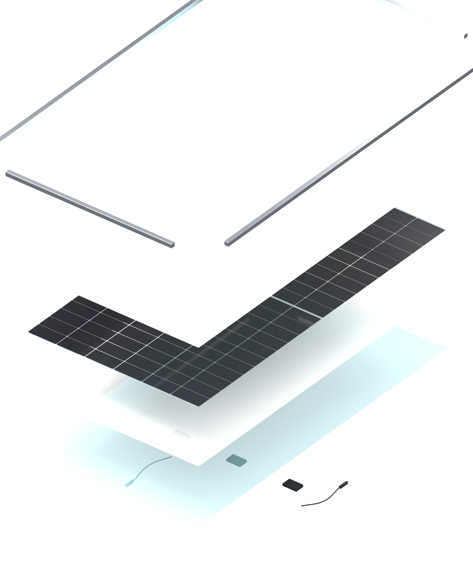 The module, taken apart layer by layer